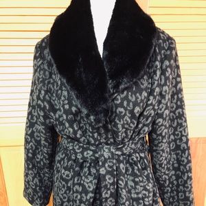 Leopard print winter coat